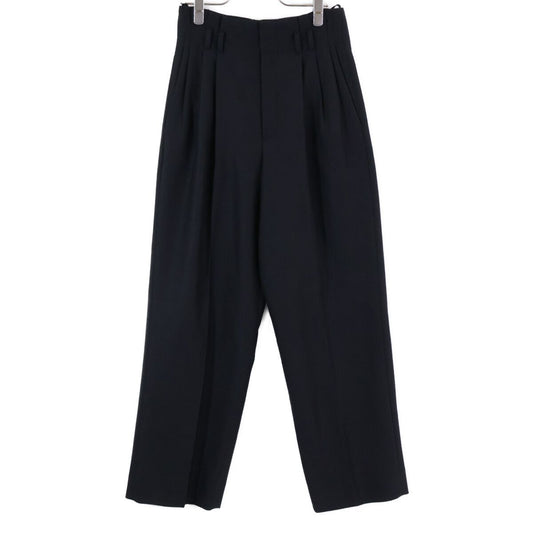 Celine Mohair Wool 2 Tuck Wide Pants 36
