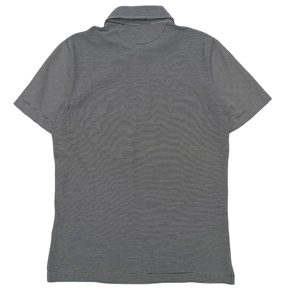 Brunello Cucinelli Cotton Border Polo Shirt Top White Black XS — view 2
