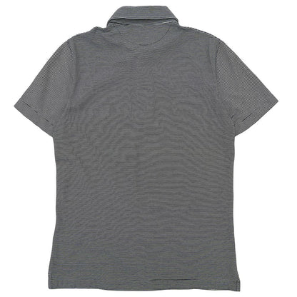 Brunello Cucinelli Cotton Border Polo Shirt Top White Black XS — view 2