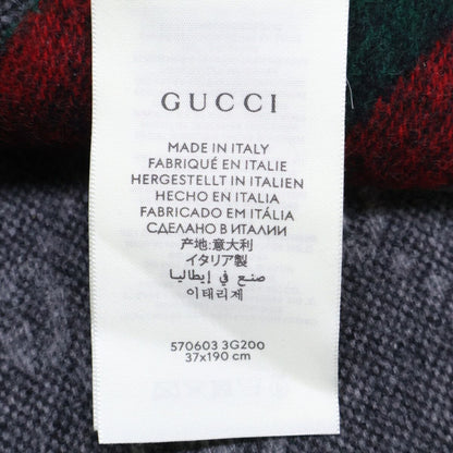 Gucci GG Pattern Sherry Line Wool Fringe Scarf — view 5
