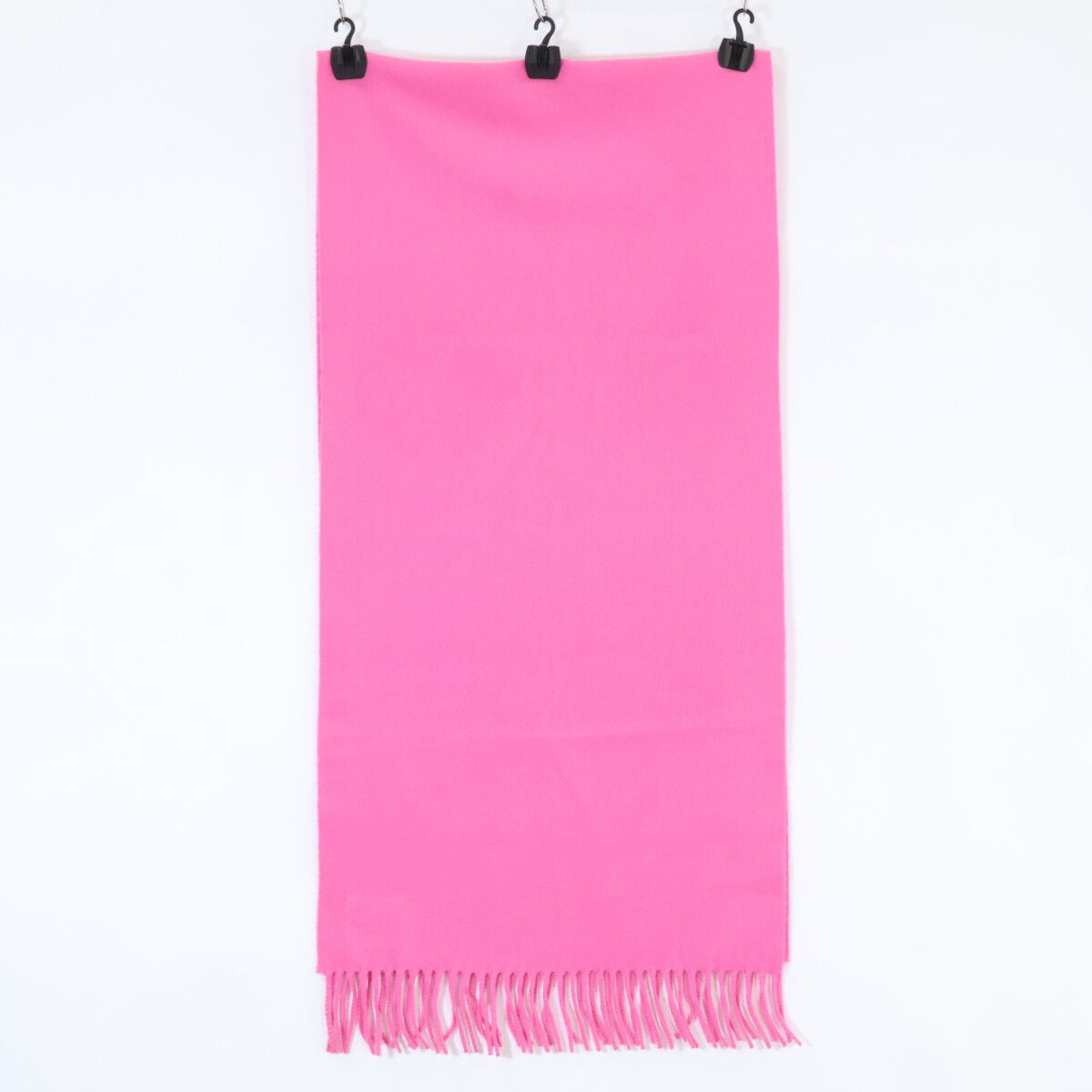 Hermes Logo Embroidery Cashmere Fringe Scarf — view 3