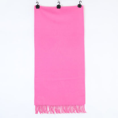 Hermes Logo Embroidery Cashmere Fringe Scarf — view 3