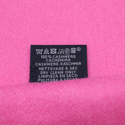 Hermes Logo Embroidery Cashmere Fringe Scarf — view 6