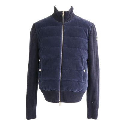Moncler Tricot Cardigan Knit Contrast Corduroy Down Jacket