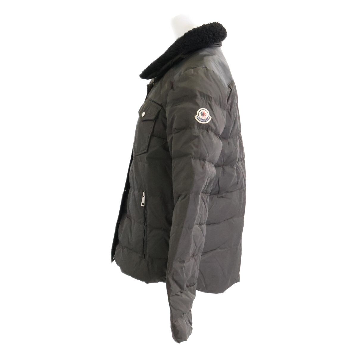 Moncler Eirene Collar Fleece Down Jacket — view 2