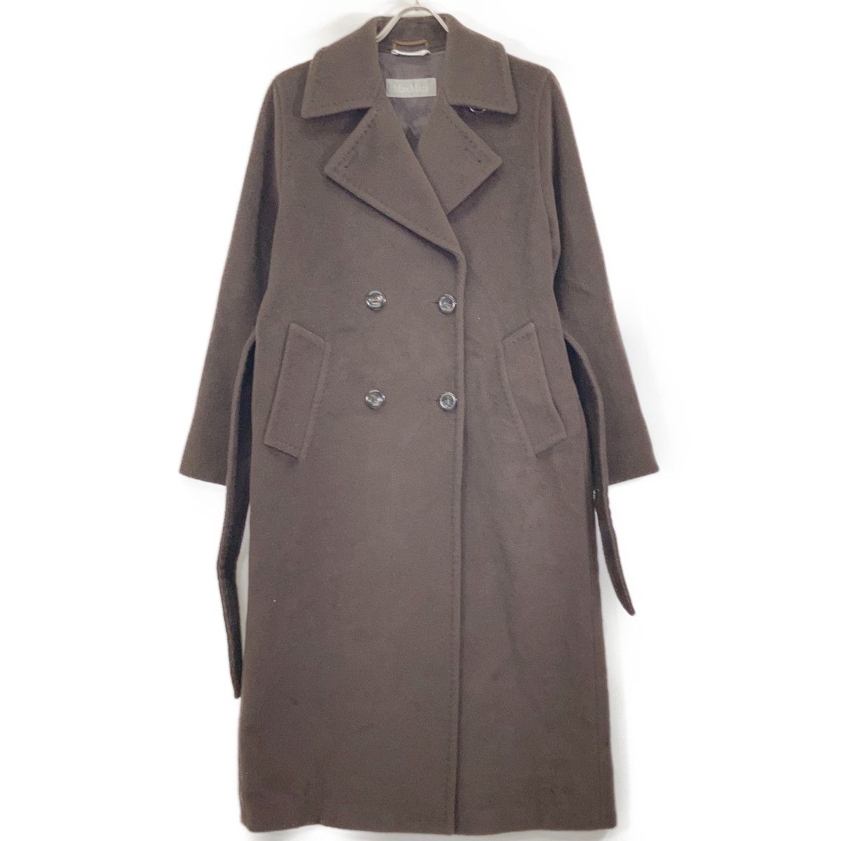 Max Mara Brown Wool 100 Semi Double Long Coat 36
