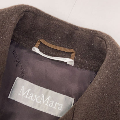 Max Mara Brown Wool 100 Semi Double Long Coat 36 — view 8