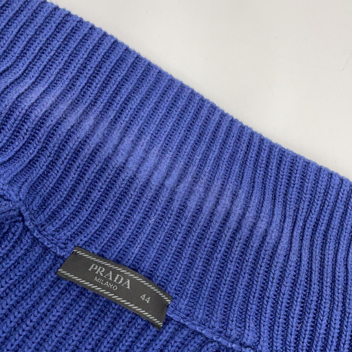 Prada Blue Cotton Drivers Knit 44 Sweater — view 8