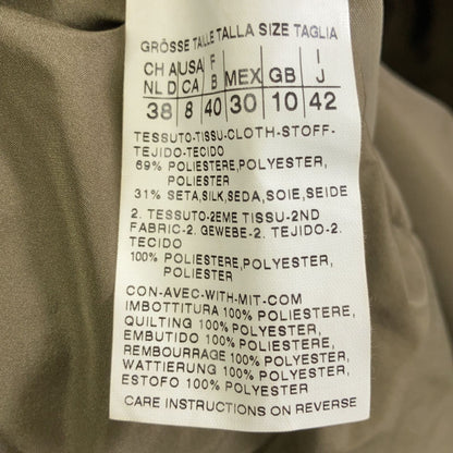 Max Mara Rainwear Khaki Hooded Coat 42 with Fur Liner — view 5