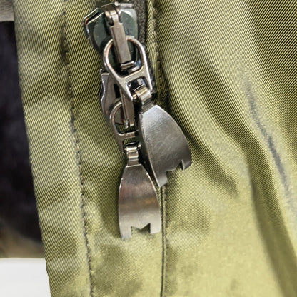Max Mara Rainwear Khaki Hooded Coat 42 with Fur Liner — view 6