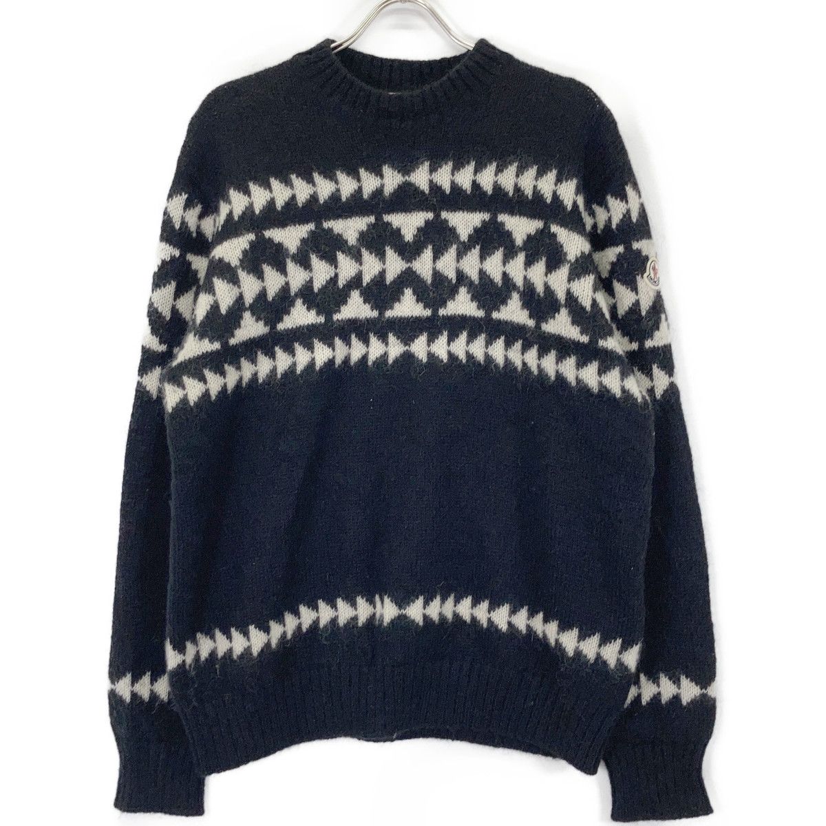 Moncler Girocollo Tricot All Pattern Mohair Blend Knit Sweater