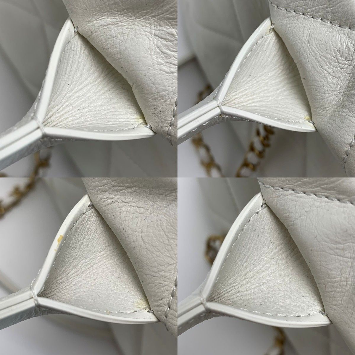 Chanel Quilted Top Handle Lambskin White 2-Way Handbag — view 8