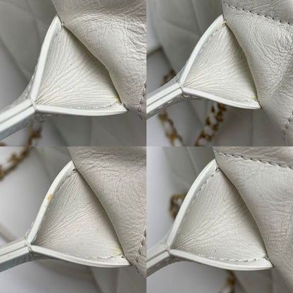 Chanel Quilted Top Handle Lambskin White 2-Way Handbag — view 8