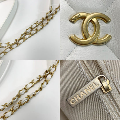 Chanel Quilted Top Handle Lambskin White 2-Way Handbag — view 6