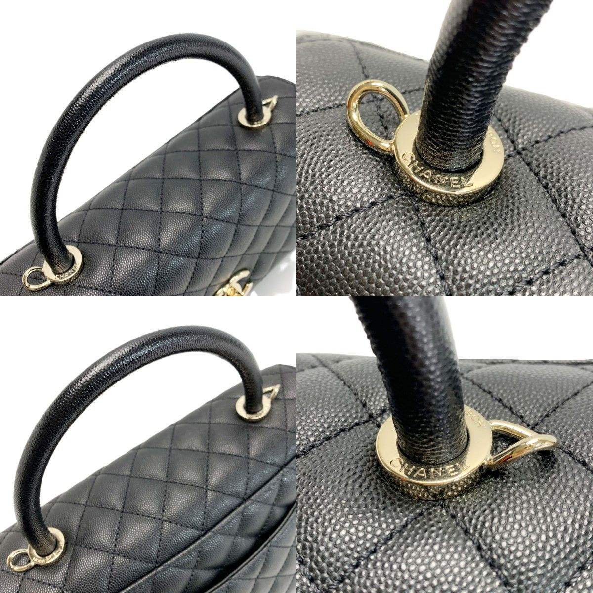 Chanel Coco Handle 29 Caviar Leather Black Chain Shoulder — view 4