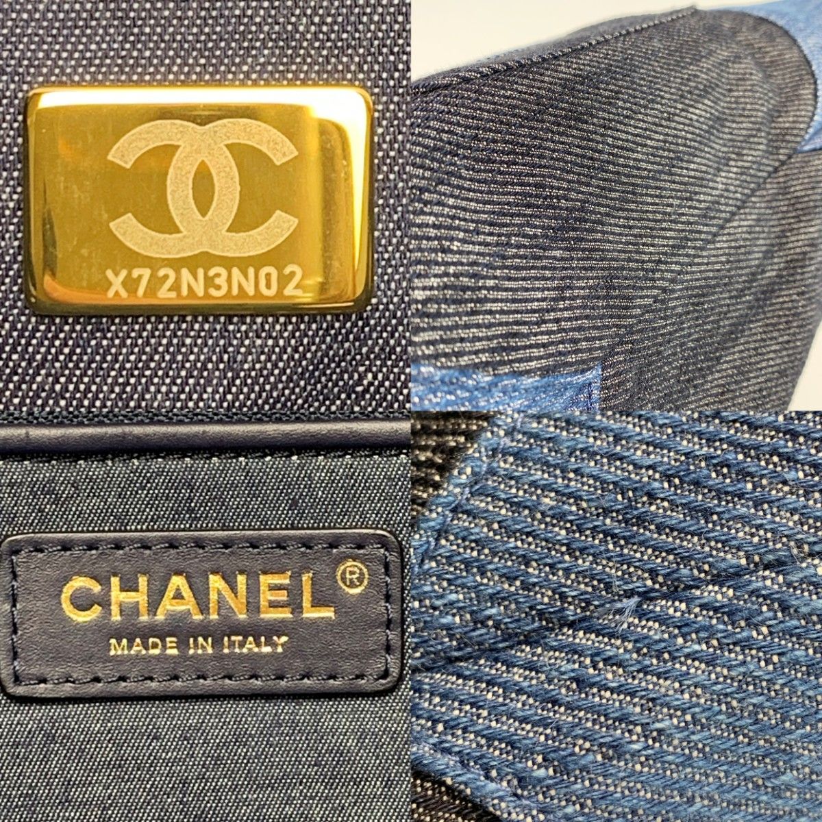 Chanel CC Logo Indigo Denim Chain Tote — view 7