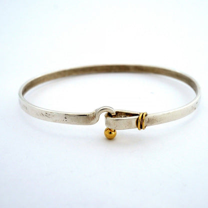 Tiffany & Co Bangle Hook Eye 18k Yellow Gold 925 Sterling Silver Bracelet — view 4
