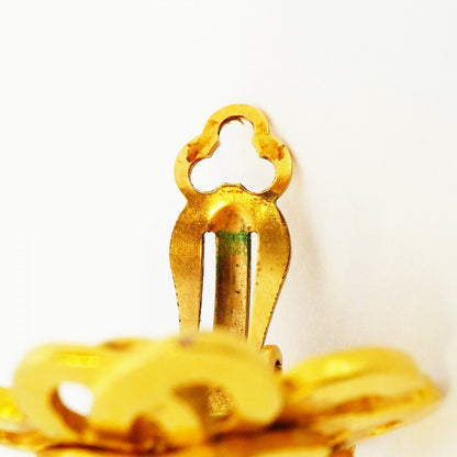 Chanel Earrings Vintage CC Logo Gold Plated — view 6