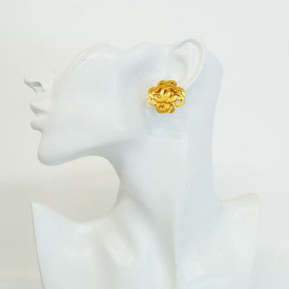 Chanel Earrings Vintage CC Logo Gold Plated — view 5