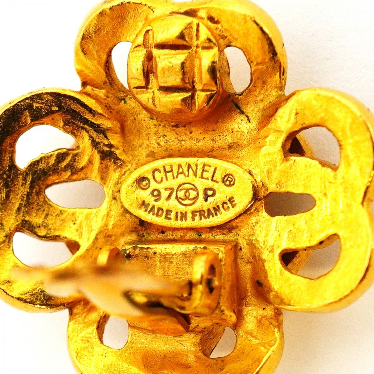 Chanel Earrings Vintage CC Logo Gold Plated — view 4