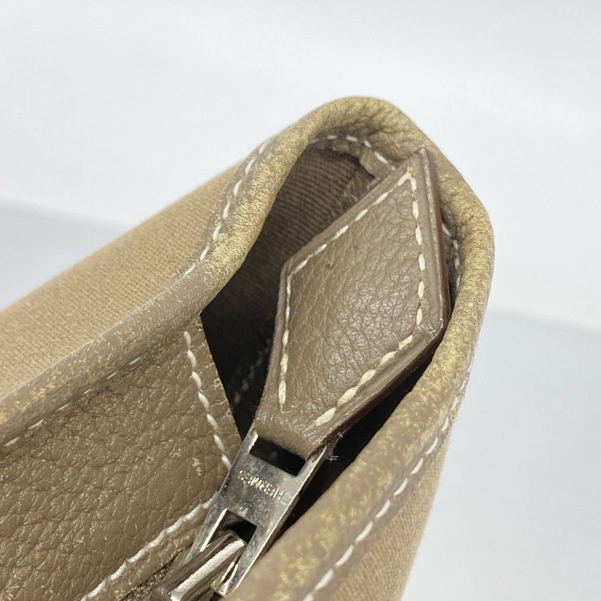 Hermes Tote Garden Zip PM Toile Officier Etoupe Silver — view 9