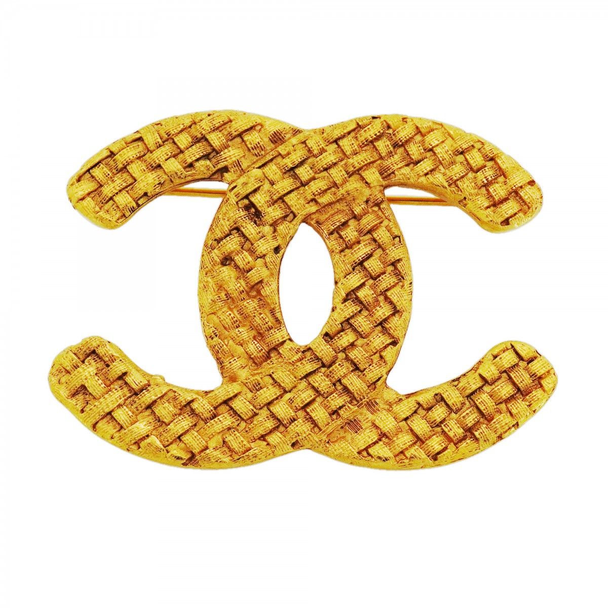 Chanel Brooch Vintage CC Logo Gold Plated
