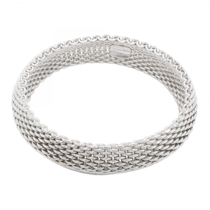 Tiffany & Co Bangle Somerset Mesh 925 Sterling Silver Bracelet