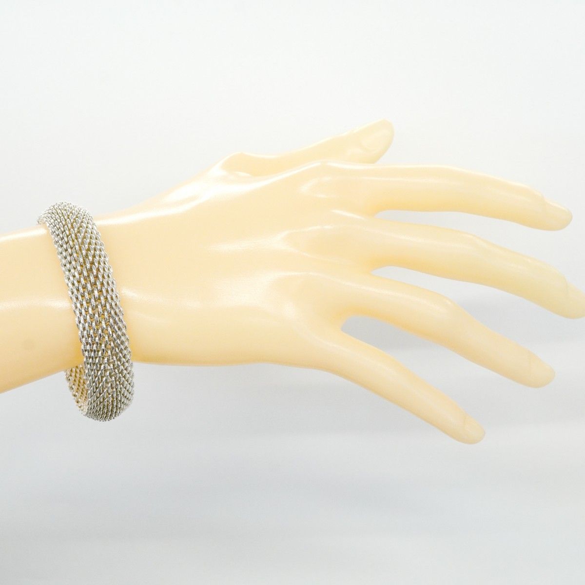Tiffany & Co Bangle Somerset Mesh 925 Sterling Silver Bracelet — view 5