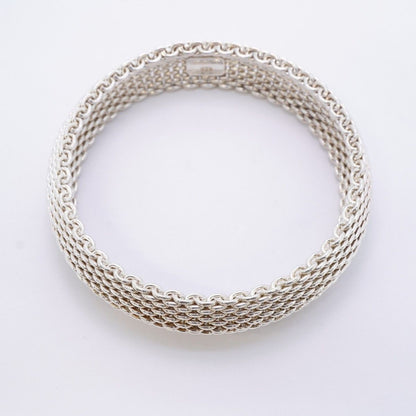 Tiffany & Co Bangle Somerset Mesh 925 Sterling Silver Bracelet — view 3