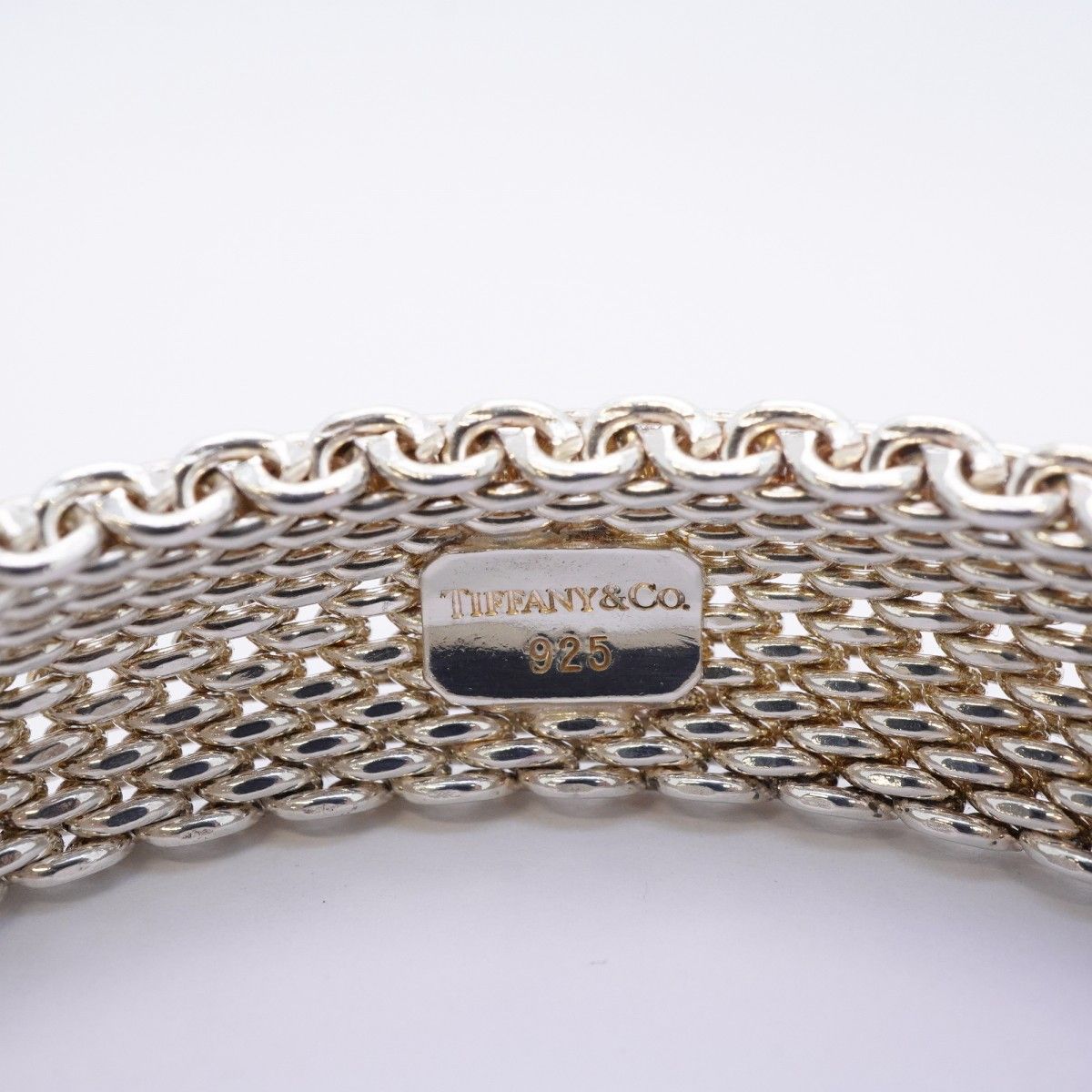 Tiffany & Co Bangle Somerset Mesh 925 Sterling Silver Bracelet — view 4
