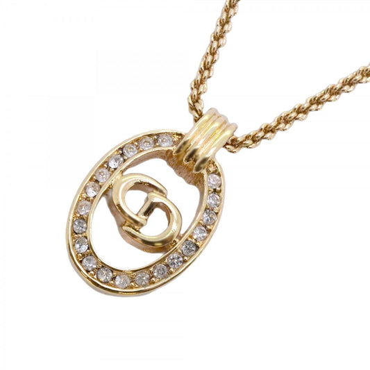 Dior Necklace CD Logo Gold Plated Rhinestone