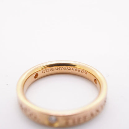 Tiffany & Co Ring Flat Band 18k Pink Gold Diamond — view 5