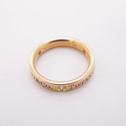 Tiffany & Co Ring Flat Band 18k Pink Gold Diamond — view 3