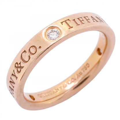 Tiffany & Co Ring Flat Band 18k Pink Gold Diamond