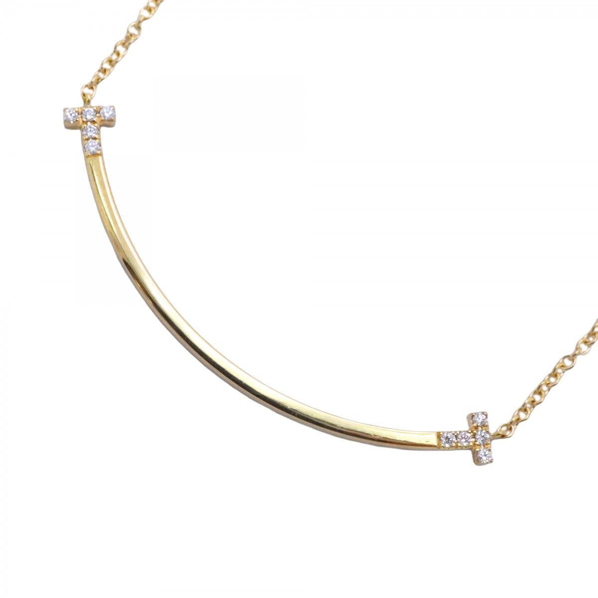 Tiffany & Co Necklace T Smile Small 18k Yellow Gold Diamond