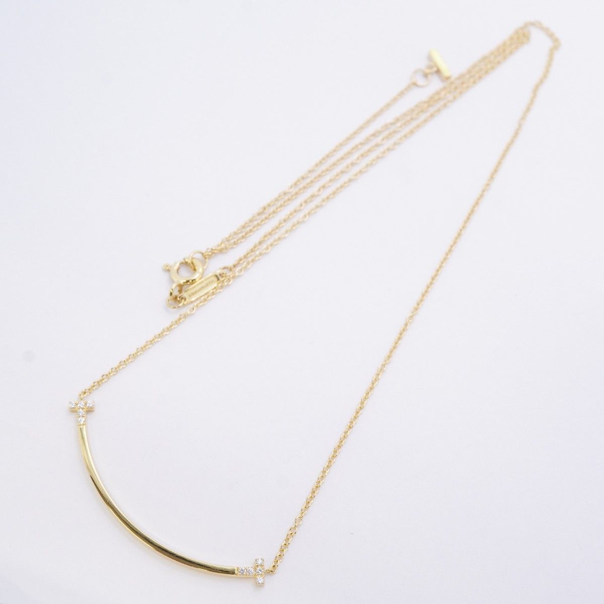 Tiffany & Co Necklace T Smile Small 18k Yellow Gold Diamond — view 3