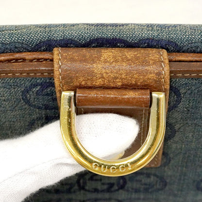 Gucci Wallet Denim Blue Brown Gold — view 8
