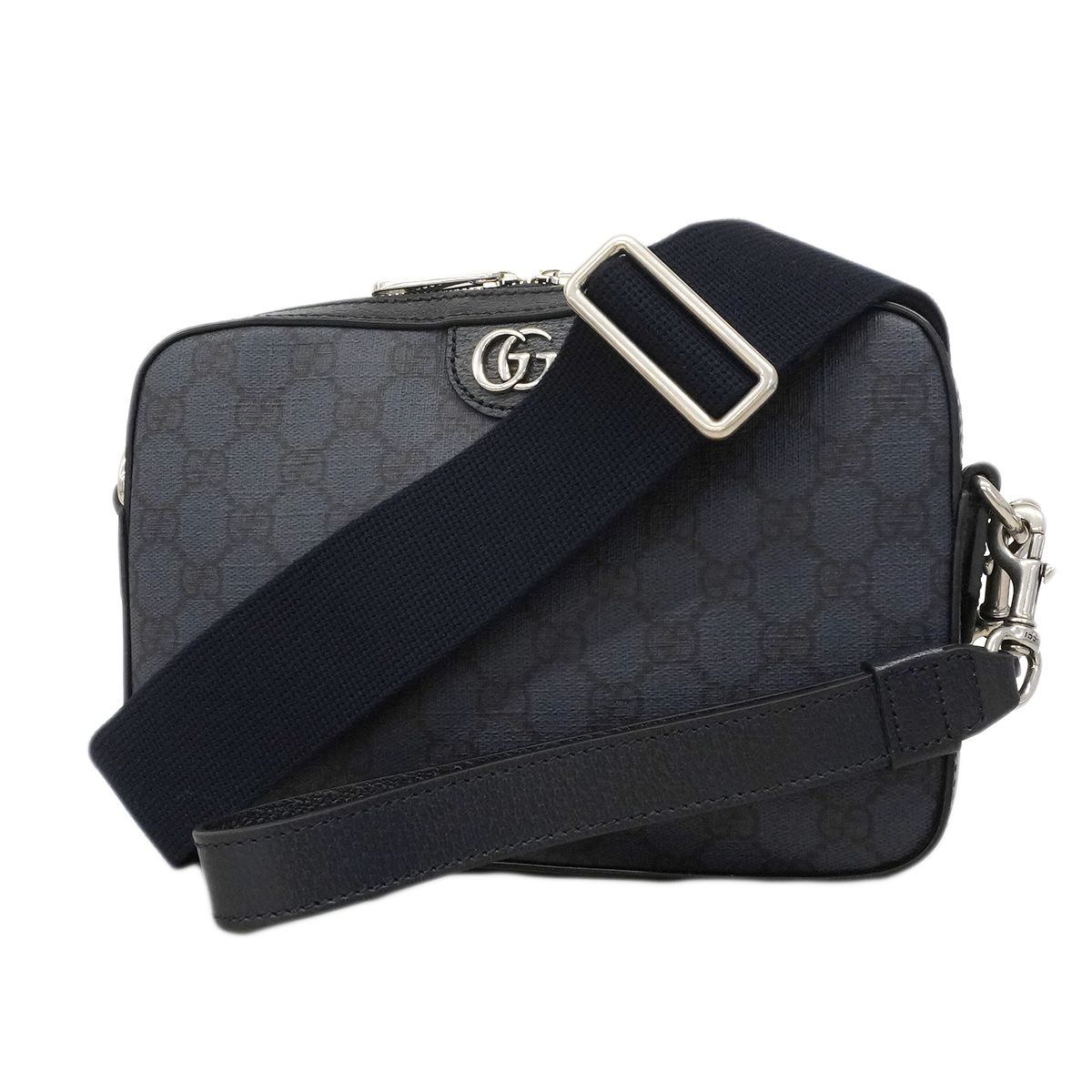 Gucci Shoulder Bag GG Supreme Navy Silver