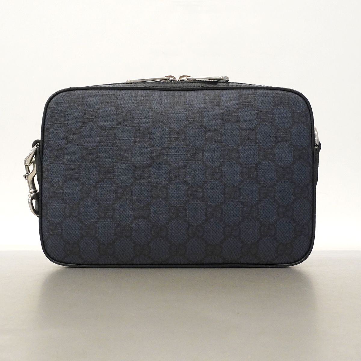 Gucci Shoulder Bag GG Supreme Navy Silver — view 7
