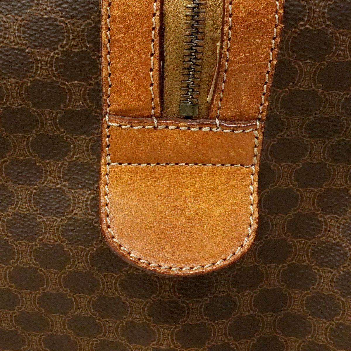 Celine Boston Bag Macadam Brown Gold — view 5