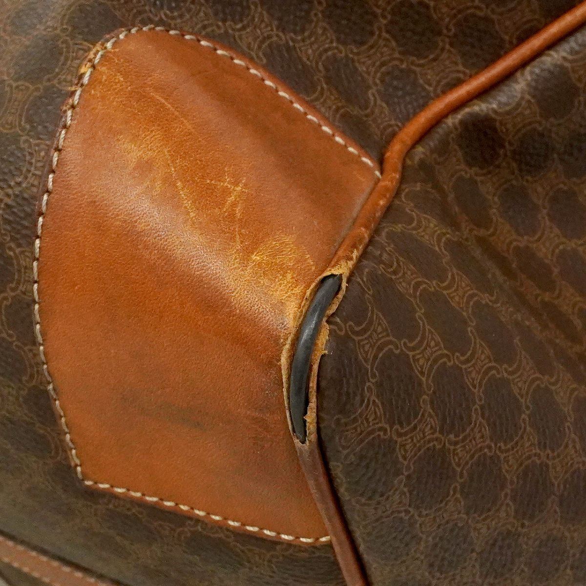 Celine Boston Bag Macadam Brown Gold — view 6