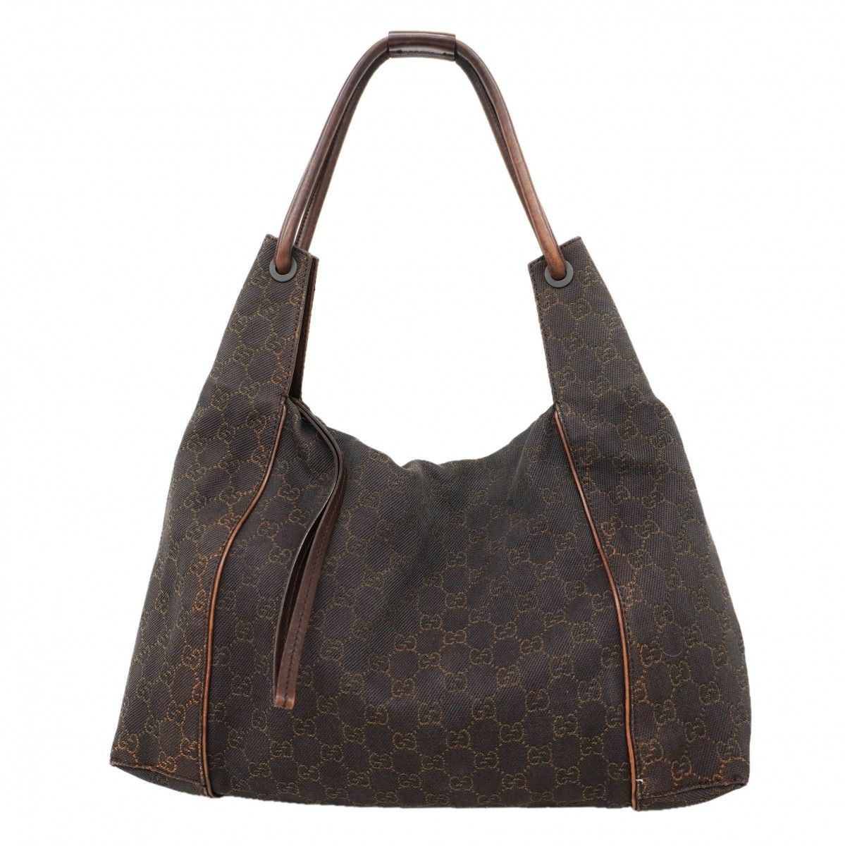 Gucci Shoulder Bag Denim Dark Brown Gold