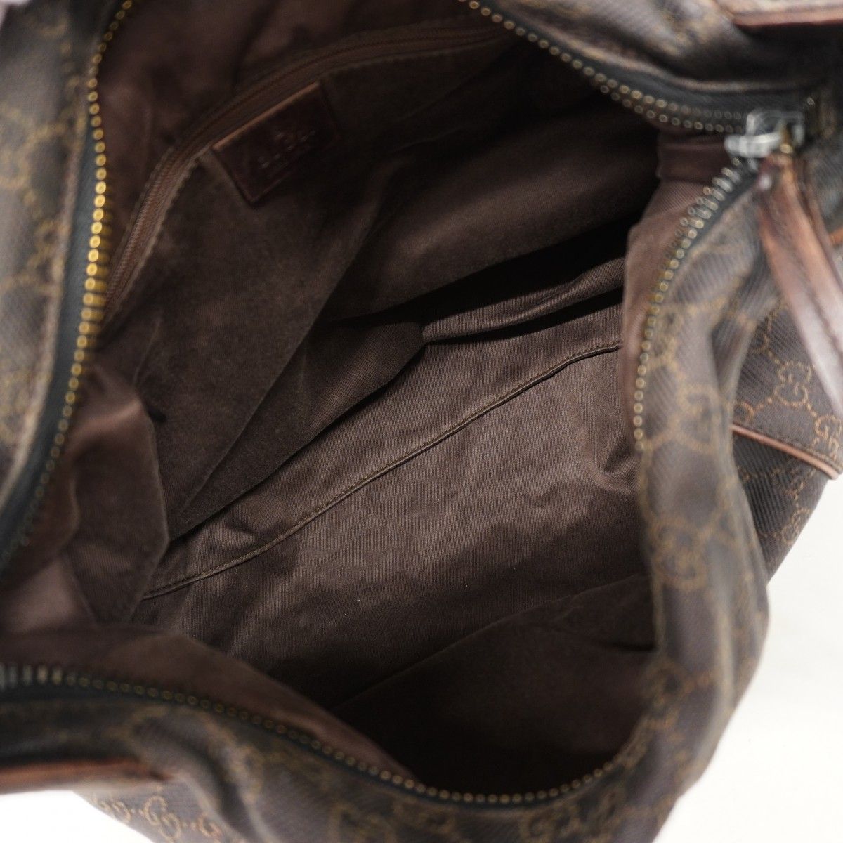 Gucci Shoulder Bag Denim Dark Brown Gold — view 4