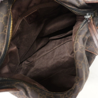 Gucci Shoulder Bag Denim Dark Brown Gold — view 4