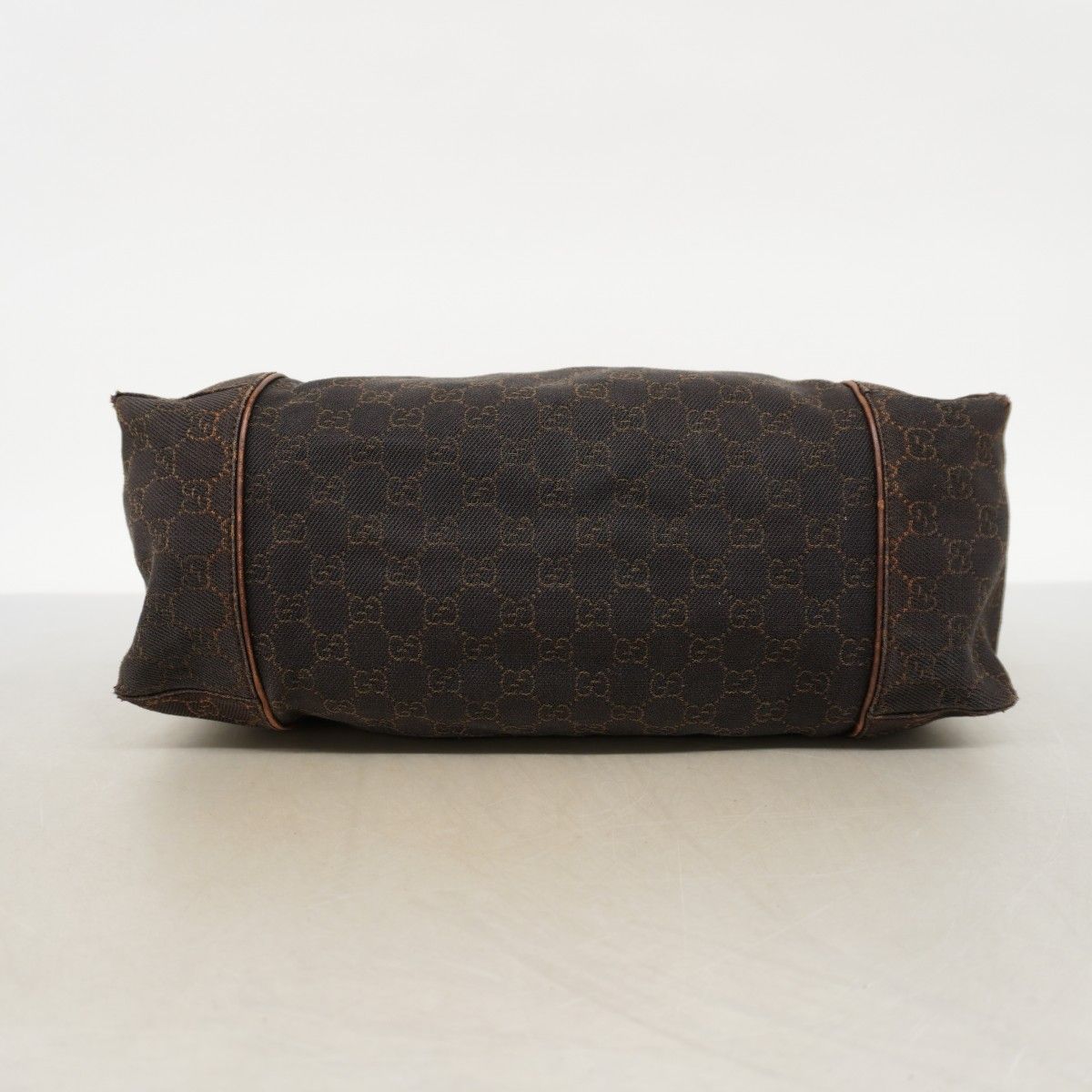 Gucci Shoulder Bag Denim Dark Brown Gold — view 3