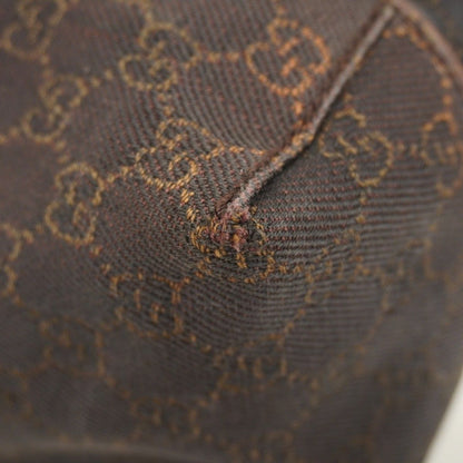 Gucci Shoulder Bag Denim Dark Brown Gold — view 6