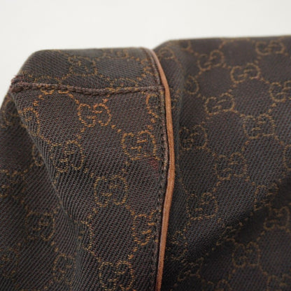 Gucci Shoulder Bag Denim Dark Brown Gold — view 9