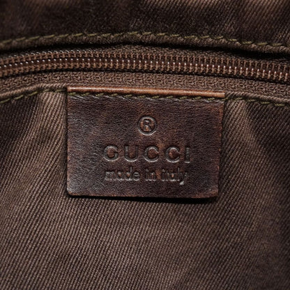 Gucci Shoulder Bag Denim Dark Brown Gold — view 5