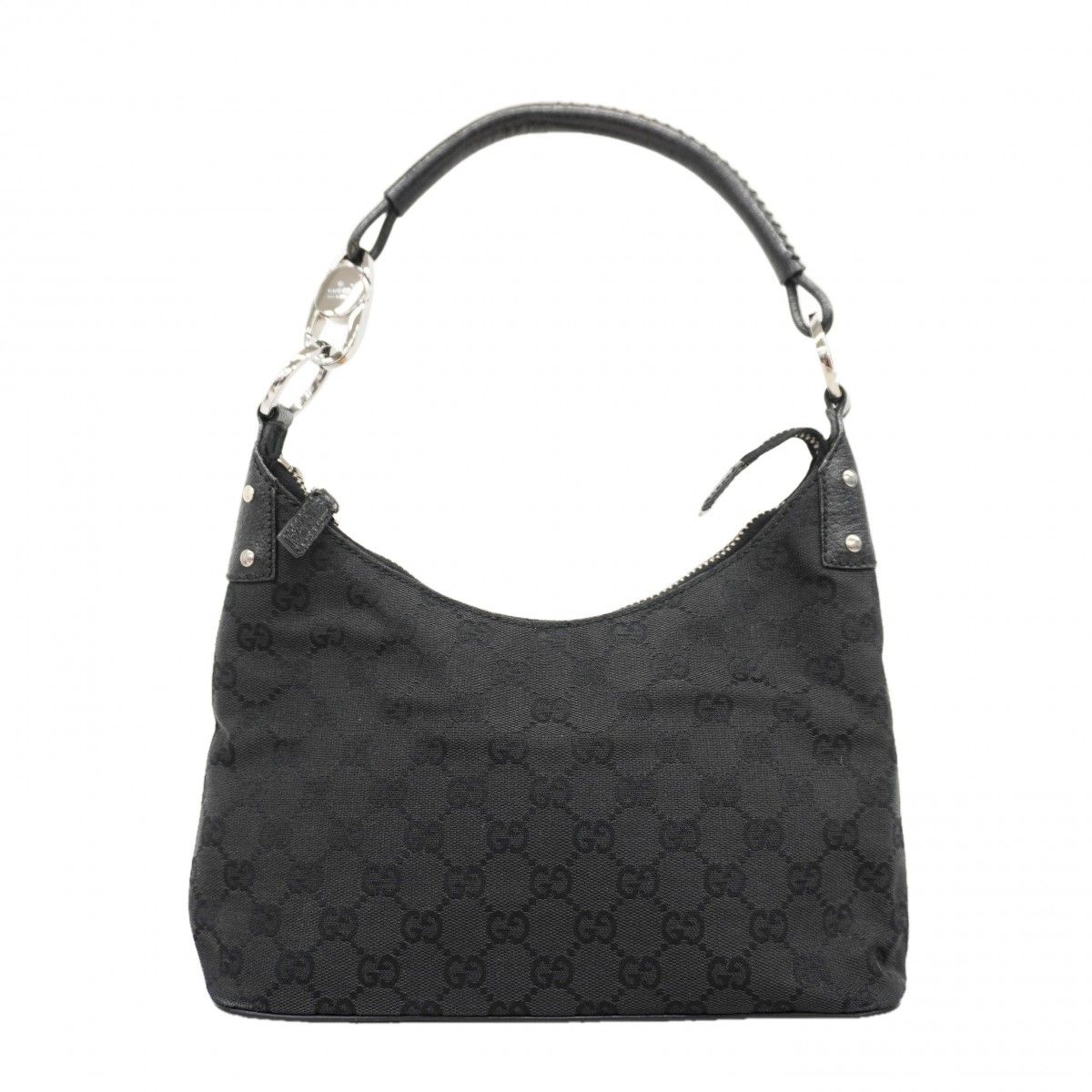Gucci Handbag GG Canvas Black Silver