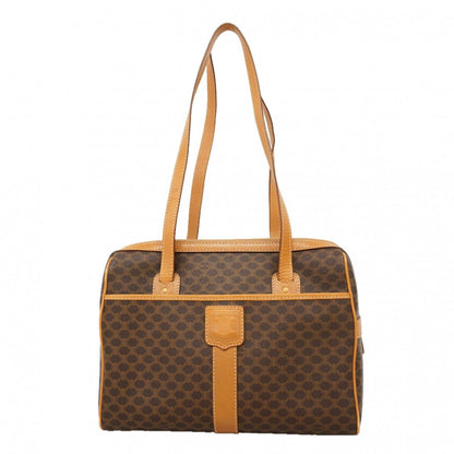 Celine Shoulder Bag Macadam Brown Gold